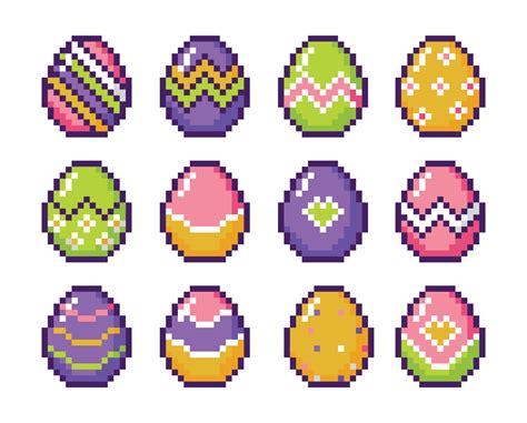 Vector Pixel Colorful Easter Egg Collection 21565635 Vector Art At Vecteezy