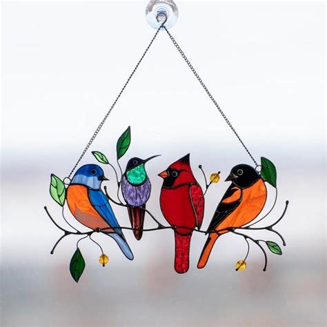 Birds Stained Glass Window Hangings Comfybear