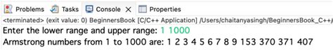 C Program To Display Armstrong Number Between Two Intervals