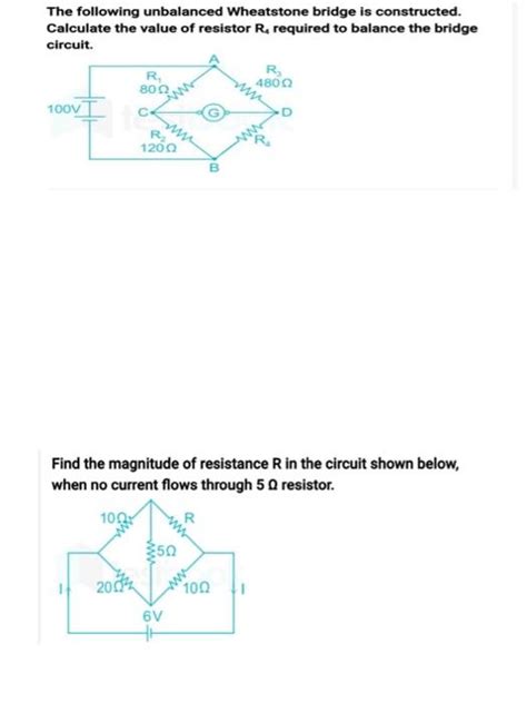 Solved The Following Unbalanced Wheatstone Bridge Is Chegg