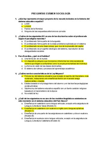 PREGUNTAS EXAMEN SOCIOLOGIA 20 Pdf