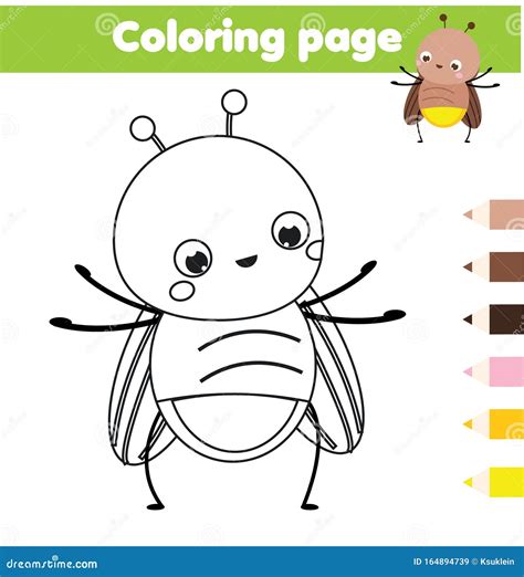 Página Coloreada Con Luciérnagas Dibujo De La Actividad De Los Niños