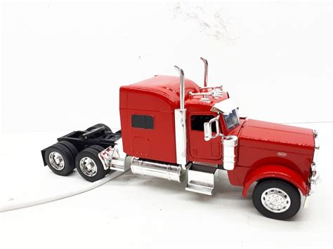 Tracto Peterbilt Rojo Trailer Escala New Ray Meses Sin Intereses