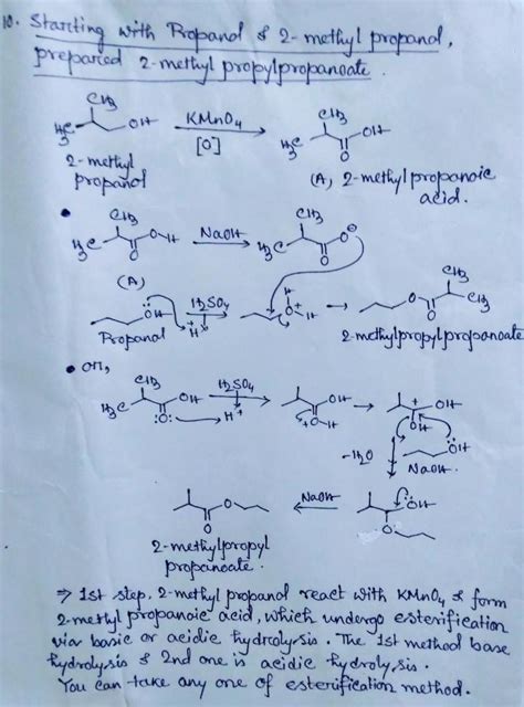 [Solved] Starting with propanol and 2-methyl-1-propanol, describe how ...