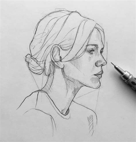 Sketch Face Art Drawing Digital Portrait Art Art Drawings Sketches