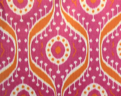 Orange Violet Ikat Fabric Clarence House Linen Tagore Standard Cut