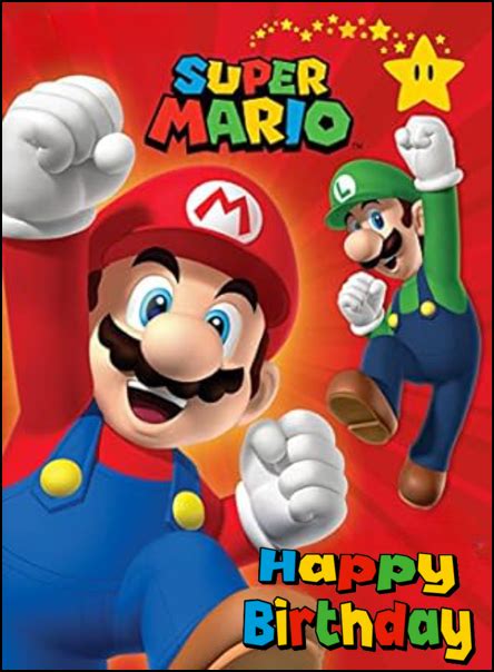 Mario And Luigi Birthday Flip Cards