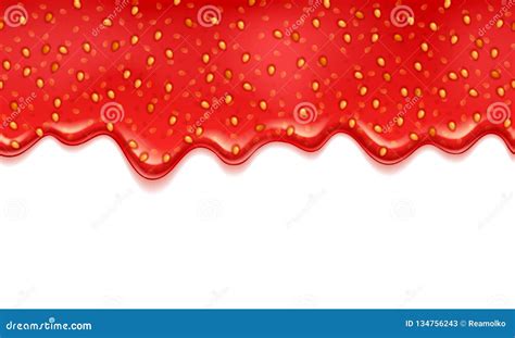 Drips Of Strawberry Jam Sweet Background Stock Vector Illustration