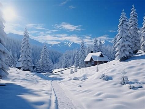 Premium AI Image | breathtaking scenery of a snowy forest full of firs ...