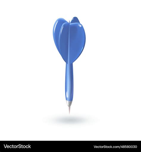 Realistic 3d blue dart isolated on white Vector Image