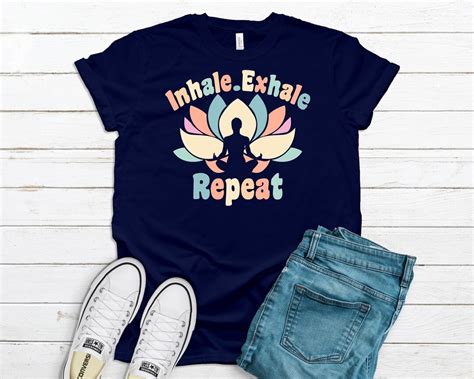 Inhale Exhale Repeat Yoga Shirt For Women Meditation Tshirt Retro