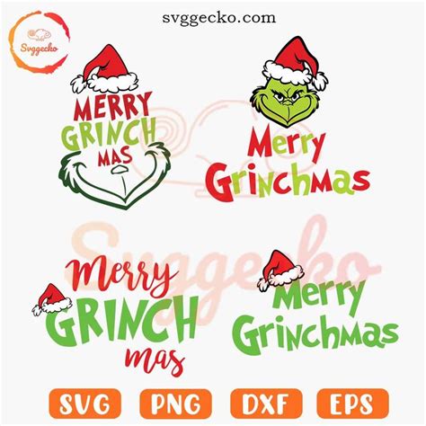 Merry Grinchmas Svg Bundle Merry Christmas Grinch Svg Holiday Svg Png Files Merry Grinch