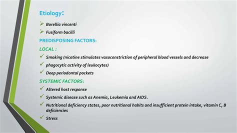 Acute Necrotizing Ulcerative Gingivitis Pptx