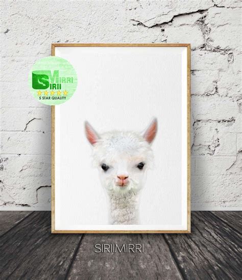 Alpaca Print Minimalist Nursery Decor Printable Alpaca Animals Wall