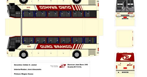 SP Papel Modelismo PaperCraft Ônibus Busscar Jum Buss 340 Scania