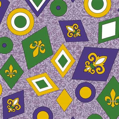 Fleur-de-lis Fabric: Purple, Gold, and Green | New Orleans Fabric