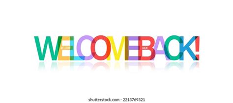 Welcome Back Colorful Typographic Banner Vector Stock Vector (Royalty ...