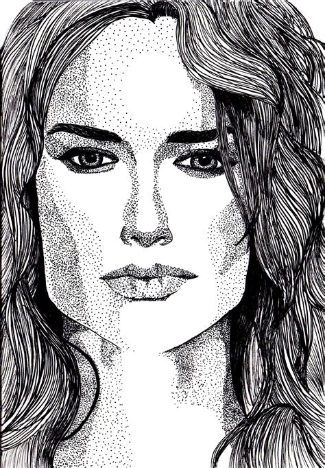 Lena Headey Stippling Illustration By Leah Trengove Lena Headey