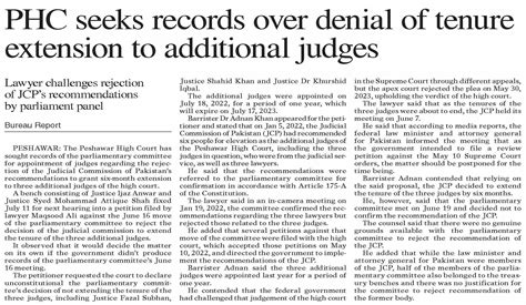 Dawn Epaper Jun Phc Seeks Records Over Denial Of Tenure