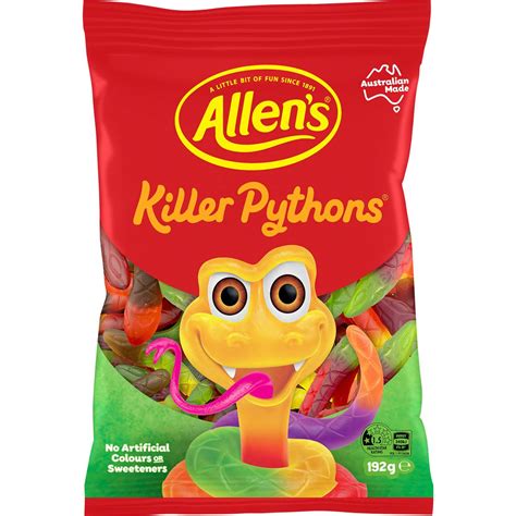 Allens Killer Python Lollies Bag 192g Woolworths