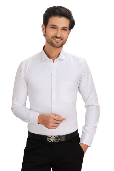 Kala Kendra White Formal Shirt For Men