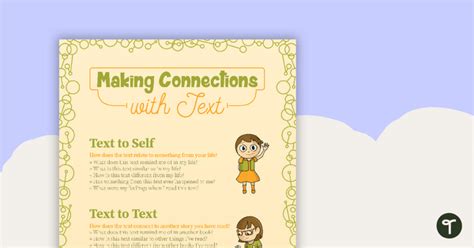 Making Connections with Text Poster | Teach Starter