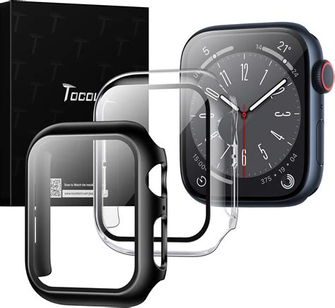 TAURI 2 Pack Hard Case Compatible For Apple Watch SE Series 6 5 4 44mm