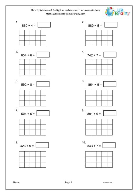 Short Division 3 By 1 With No Remainders Division In Year 4 Age 8 9