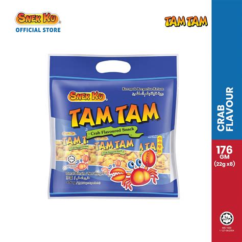 Snek Ku Tam Tam Crab Flavoured Snack 176g 22g X 8