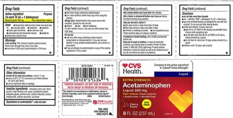 Acetaminophen Extra Strength Liquid Cvs Pharmacy