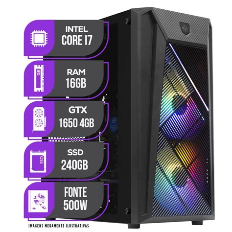 Pc Gamer Mancer Intel Core I7 Gtx 1650 4GB 16GB De Ram Ssd 240GB