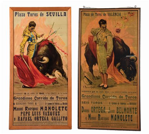 Lot Detail Lot Of Framed Bullfighting Posters