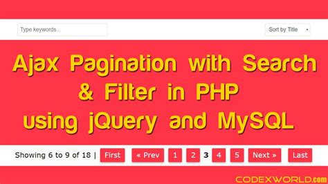 Ajax Pagination With Search And Filter In PHP YouTube