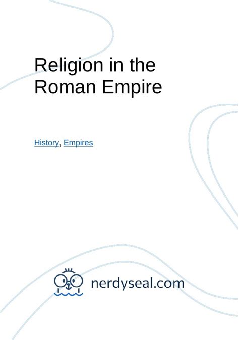 Religion in the Roman Empire - 655 Words - NerdySeal