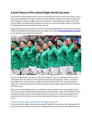 A brief history of the Ireland Rugby World Cup team.docx