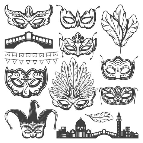 Masquerade Mask Line Drawing