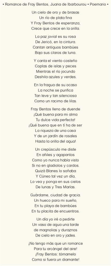 Romance De Fray Bentos Juana De Ibarbourou Poema Original