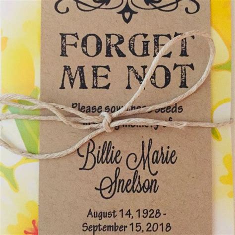 Personalized Memorial Forget Me Not Seed Packets In Lavender Etsy