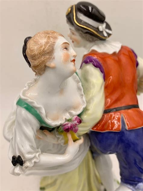 Proantic Meissen Groupe En Porcelaine Couple Dansant