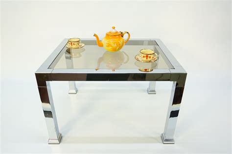 Vintage Coffee Table Side Table 80s Chromed Table Mid Etsy