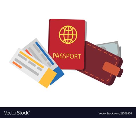 Passport Tickets Collection Royalty Free Vector Image