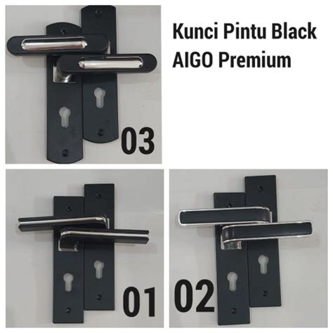 Jual Kunci Pintu Set BESAR 25CM Minimalis Gagang Pintu Utama Black Doff