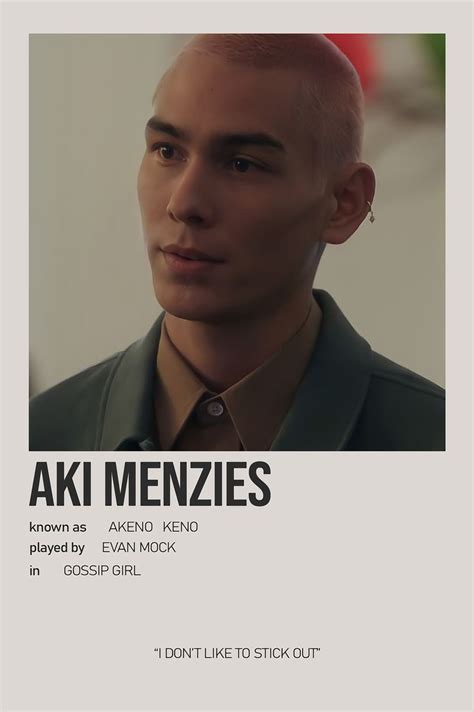 Aki Menzies Minimalist Character Polaroid Poster In Gossip Girl