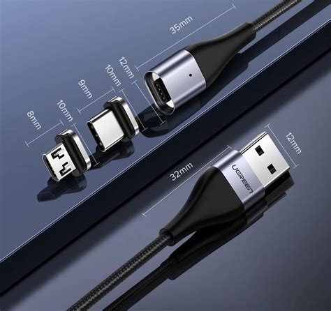 Ugreen Magnetic Type C Cable 3a Fast Micro Usb Charging Data Cable