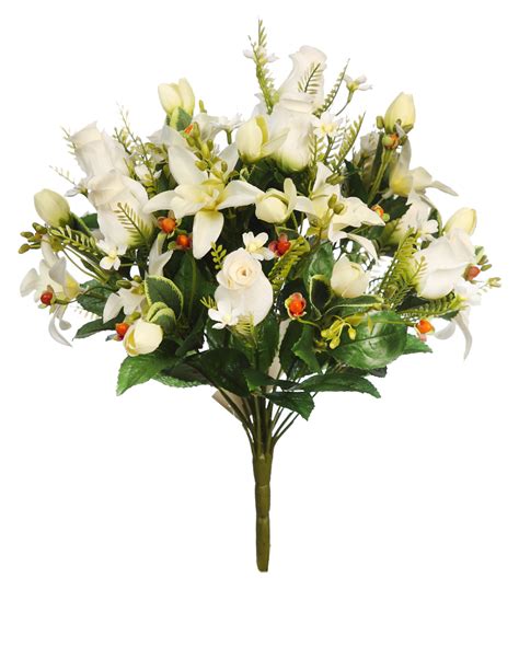 RAMO DE ROSAS Y ORQUIDEAS ARTIFICIAL 38CM Andudecor