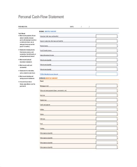 Free 8 Sample Cash Flow Statement Templates In Pdf Ms Word