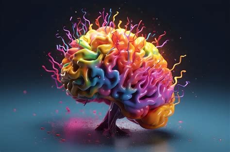 Premium Ai Image Colorful Brain Splashing Creativity Concept