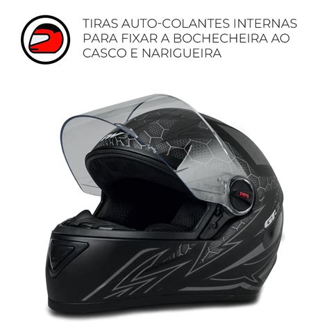 Capacete Fechado Moto Narigueira Gt Preto Fosco Tamanho