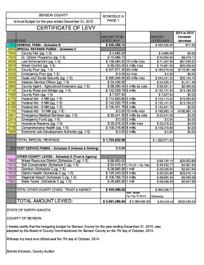 Fillable Online Nd Certificate Of Levy North Dakota Nd Fax Email