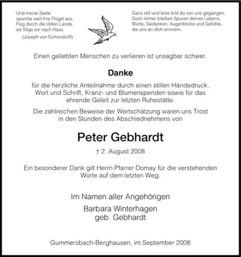 Traueranzeigen Von Peter Gebhardt Trauer Hna De